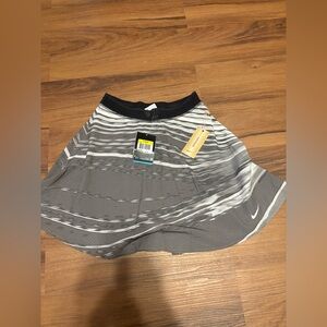 -SOLD-Nike Gray & White Striped Skater Athletic Skirt